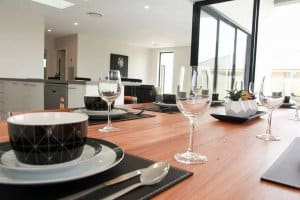 Custom home builders Shepparton display home table setting