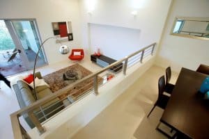 custom home builders Orange display home living deck