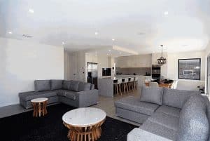 sample gray themed living room